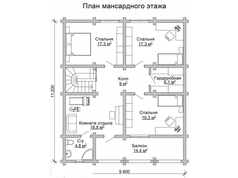 Дом из бревна 5000